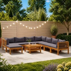 9 Piece Outdoor Lounge Set with Versatile Design