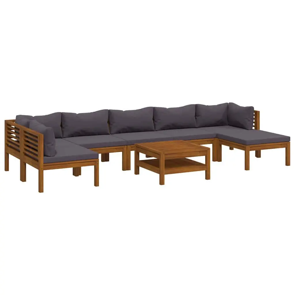 Garden Lounge Set 8 Piece Outdoor Furniture Patio Sofa Coffee Table Grey