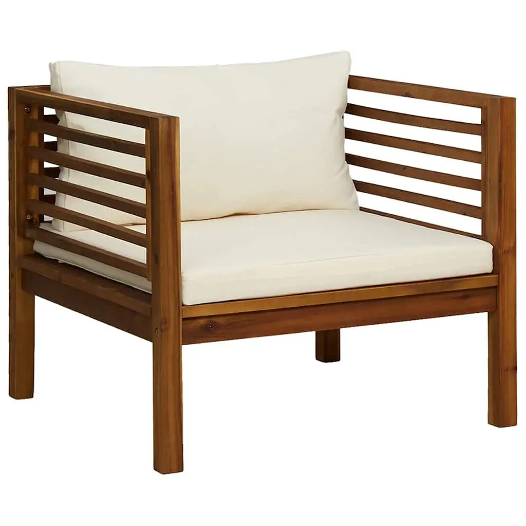 Garden Lounge Set 6 Piece Outdoor Furniture Acacia Wood Modular Patio Sofa with