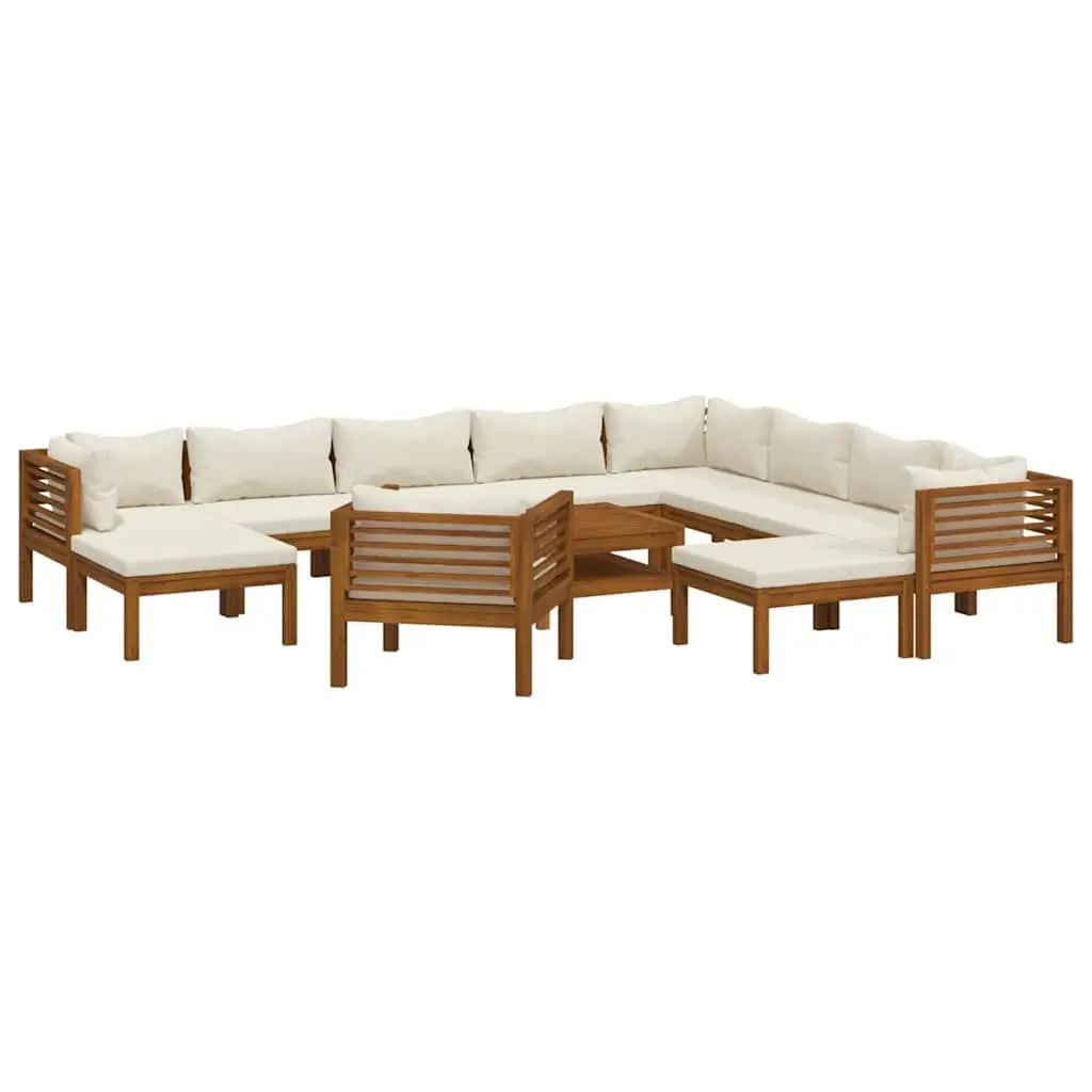 Garden Lounge Set 12 Piece Outdoor Furniture Modular Acacia Wood Patio Seating