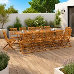 Compact 13-Piece Garden Dining Set for Your Outdoor Area