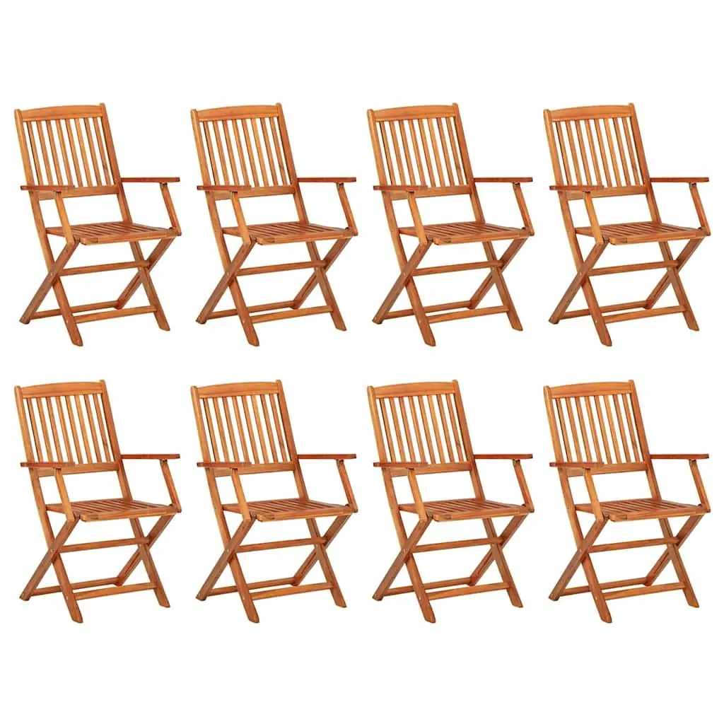 Garden Dining Set Brown 9 Piece Outdoor Patio Table Chairs Weather-Resistant Foldable