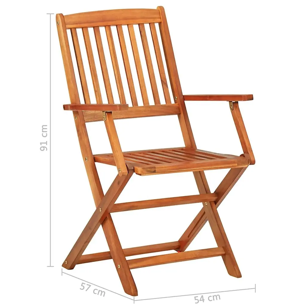 Garden Dining Set Brown 11 Piece Outdoor Patio Table Chairs Solid Acacia Wood