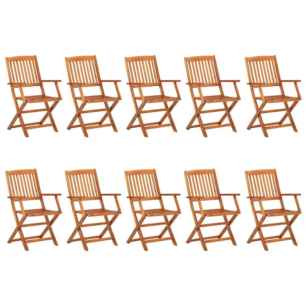 Garden Dining Set Brown 11 Piece Outdoor Patio Table Chairs Solid Acacia Wood