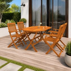 5 Piece Brown Garden Dining Set: Quality and Style