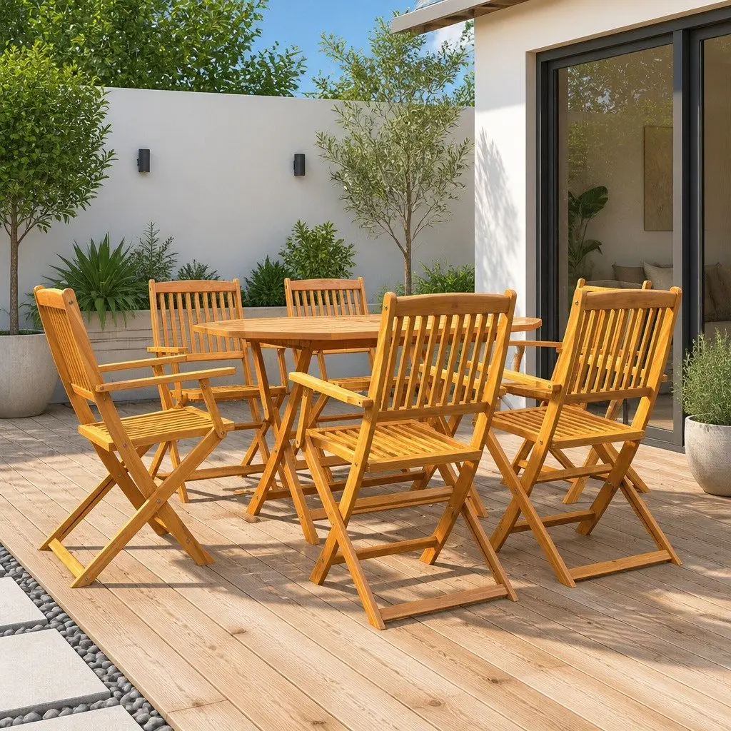 7 Piece Compact Outdoor Dining Set for Easy Living