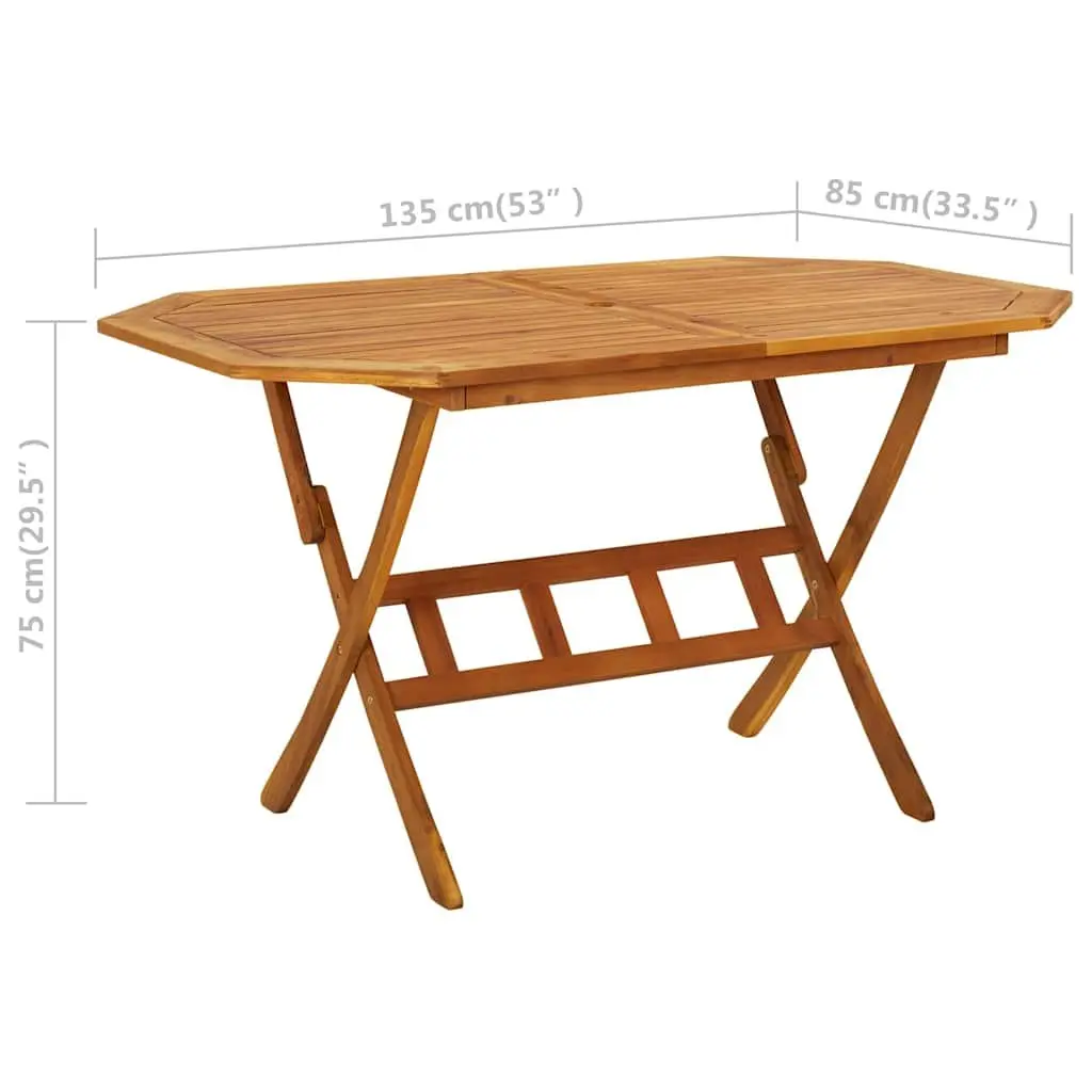 5 Piece Garden Dining Set Brown Foldable Outdoor Patio Table Chairs