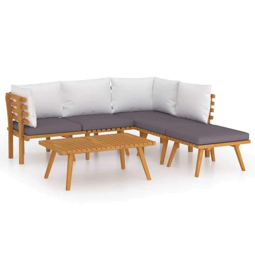 Garden Lounge Set 6 Piece Outdoor Patio Furniture Acacia Wood with Cushions