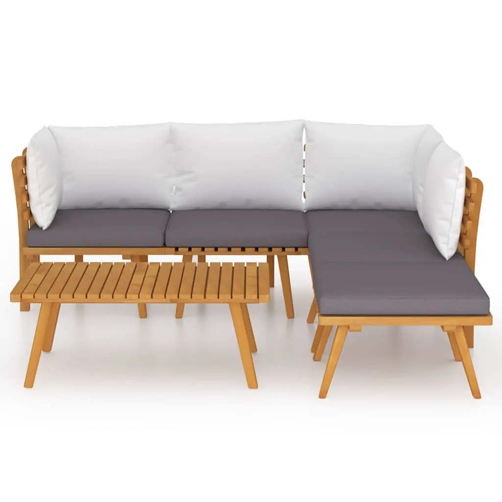 Garden Lounge Set 6 Piece Outdoor Patio Furniture Acacia Wood with Cushions