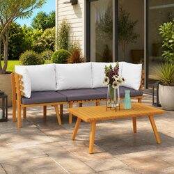 3 Piece Garden Lounge Set Outdoor Patio Furniture Solid Wood Acacia with