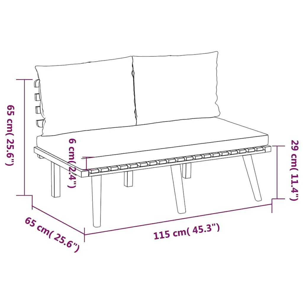 Garden Lounge Set 8 Piece Outdoor Furniture Brown Solid Wood Patio Sectional