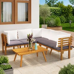 6-Piece Acacia Wood Lounge Set