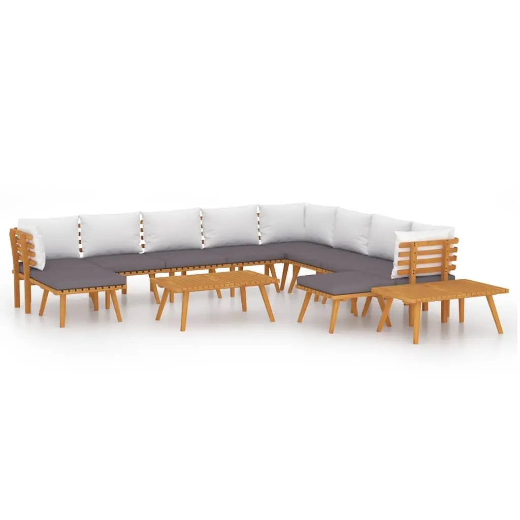 Garden Lounge Set 12 Piece Outdoor Patio Furniture Solid Acacia Wood with