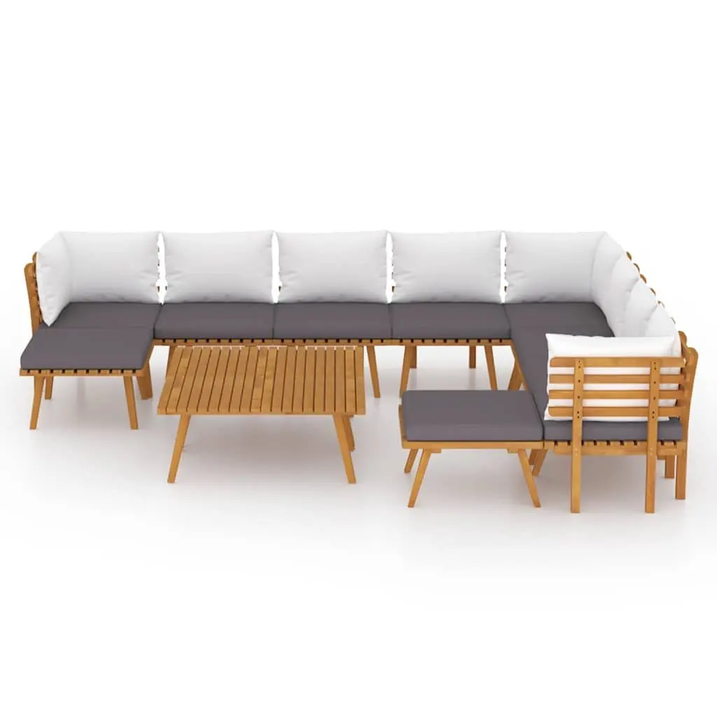 Garden Lounge Set 12 Piece Outdoor Patio Furniture Solid Acacia Wood with
