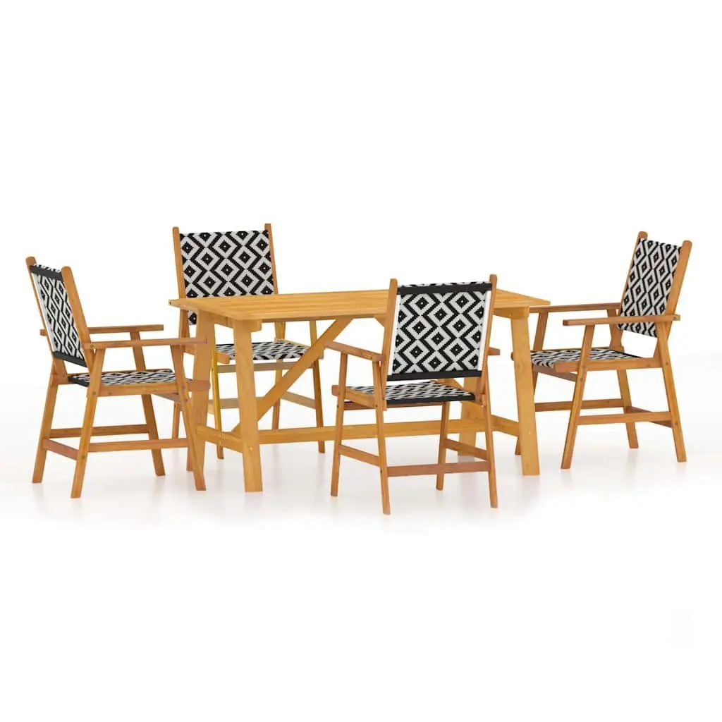 Garden Dining Set 5 Piece Outdoor Furniture Solid Wood Acacia Patio Chairs Table