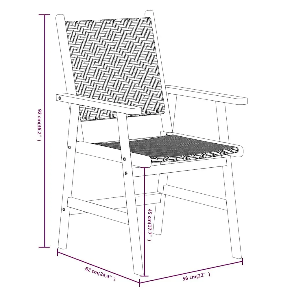 Garden Dining Set 5 Piece Outdoor Furniture Solid Wood Acacia Patio Chairs Table