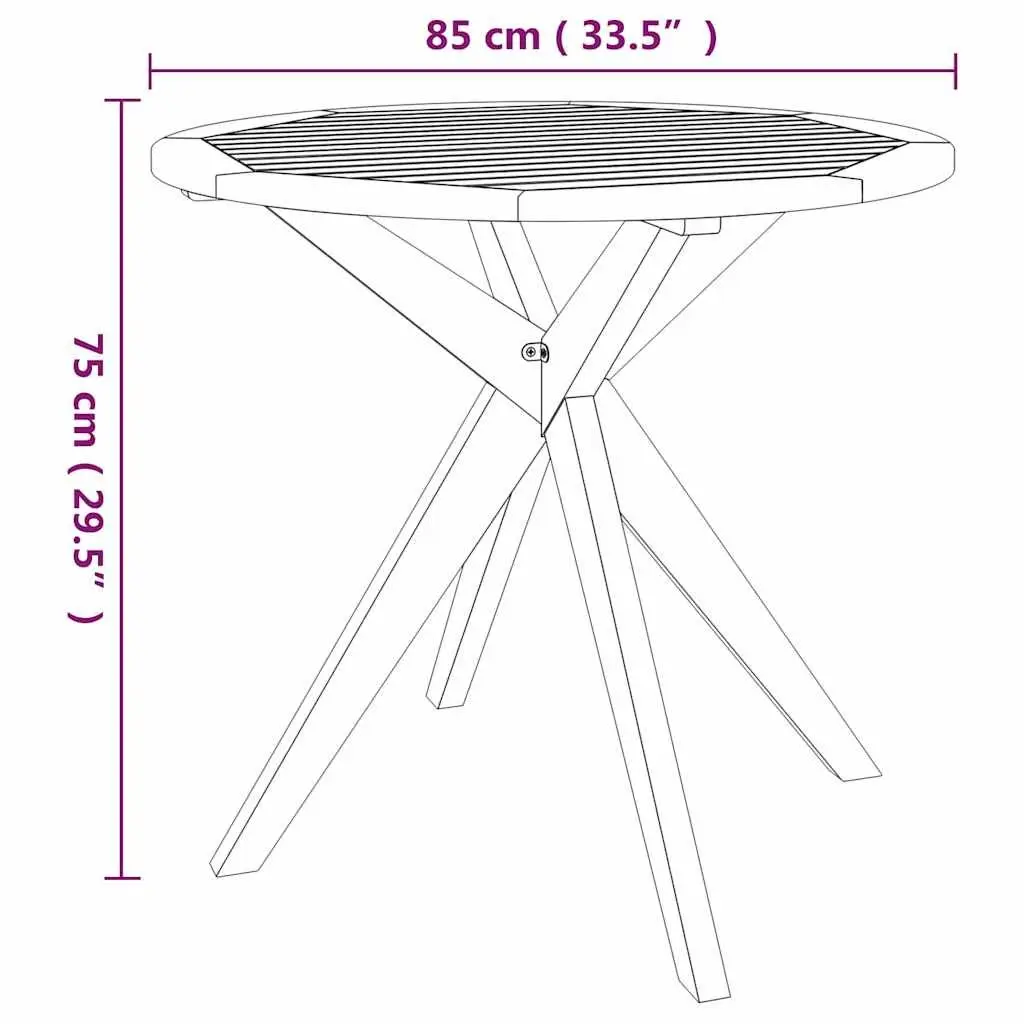 Garden Dining Set 3 Piece Outdoor Patio Furniture Brown Solid Wood Table Chairs