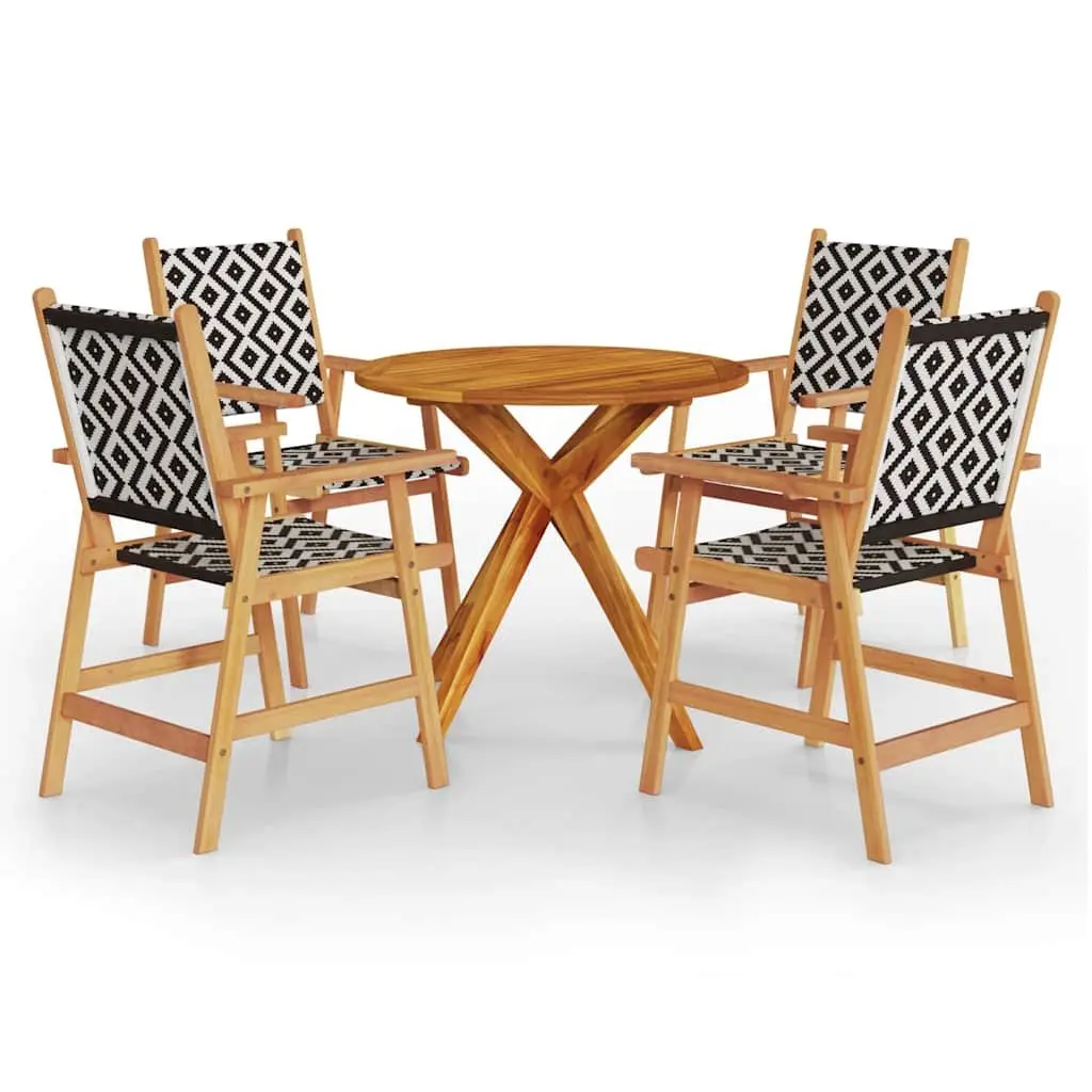 Garden Dining Set 5 Piece Outdoor Furniture Patio Table Chairs Brown Wood