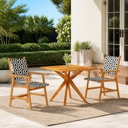 Outdoor Dining Set - Sturdy and Stylish 3-Piece Set