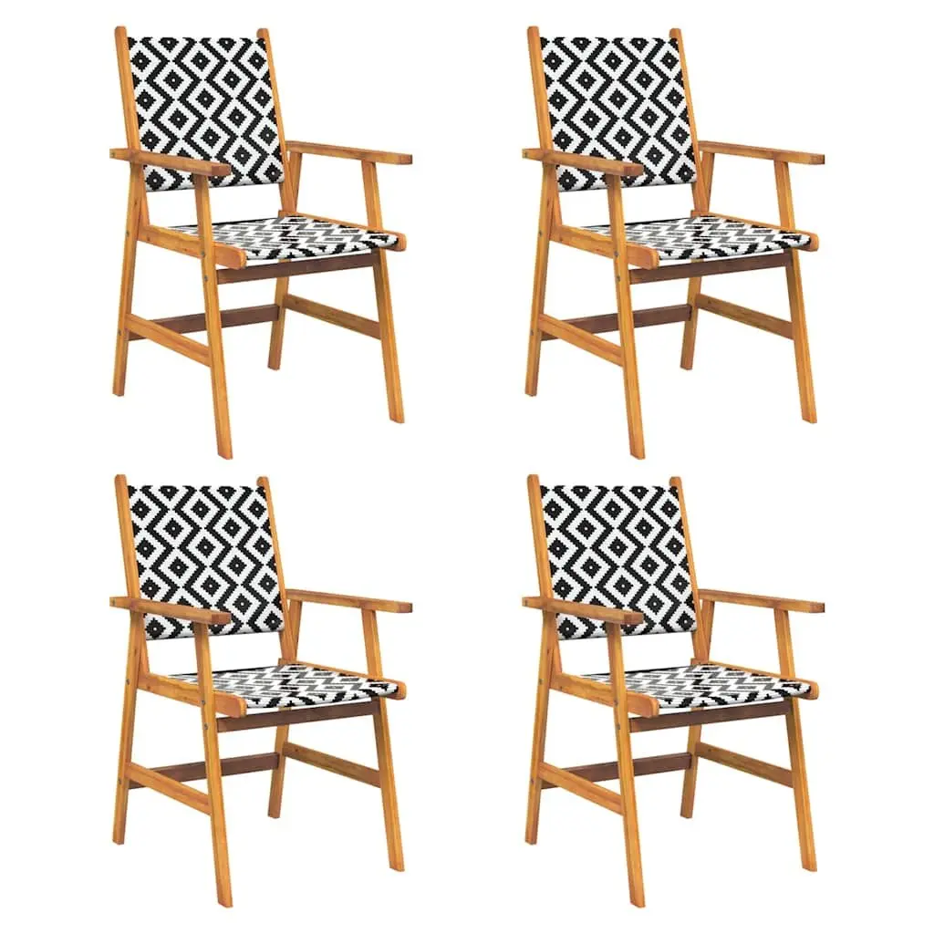 5 Piece Garden Dining Set Brown Solid Wood Outdoor Furniture Patio Table Chairs