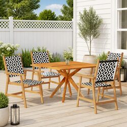 5-Piece Outdoor Dining Set: Solid Construction and Style
