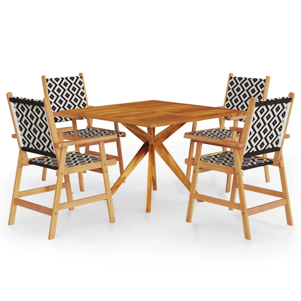 Garden Dining Set 5 Piece Outdoor Patio Furniture Solid Wood Table Chairs