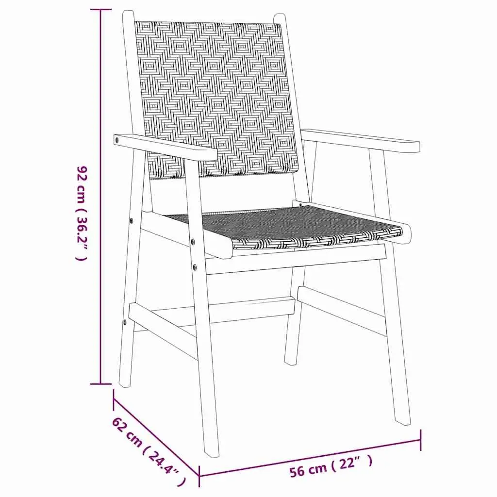 Garden Dining Set 5 Piece Outdoor Patio Furniture Solid Wood Table Chairs