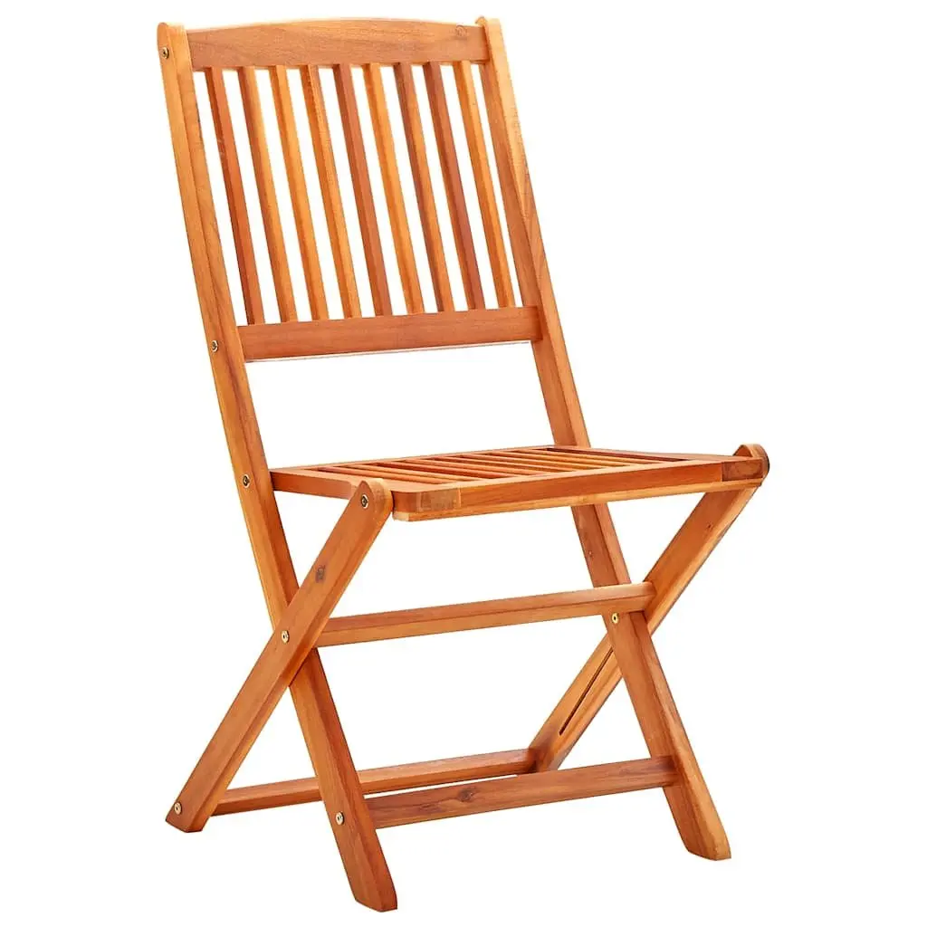 Folding Garden Chairs Brown 8 Piece Weather-Resistant Eucalyptus Wood Outdoor Dining