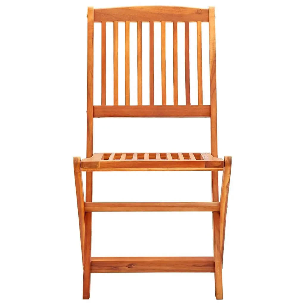 Folding Garden Chairs Brown 8 Piece Weather-Resistant Eucalyptus Wood Outdoor Dining