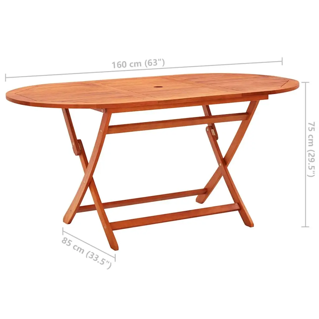 7 Piece Folding Outdoor Dining Set Eucalyptus Wood Garden Patio Table Chairs