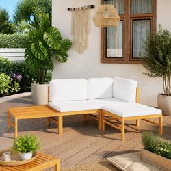 Compact 4 Piece Garden Lounge Set with Cushion Comfort