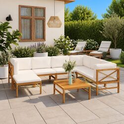 8 Piece Teak Lounge Set for Your Outdoor Comfort