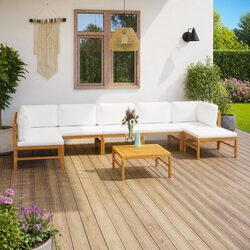 Compact 8 Piece Garden Lounge Set with Cushions