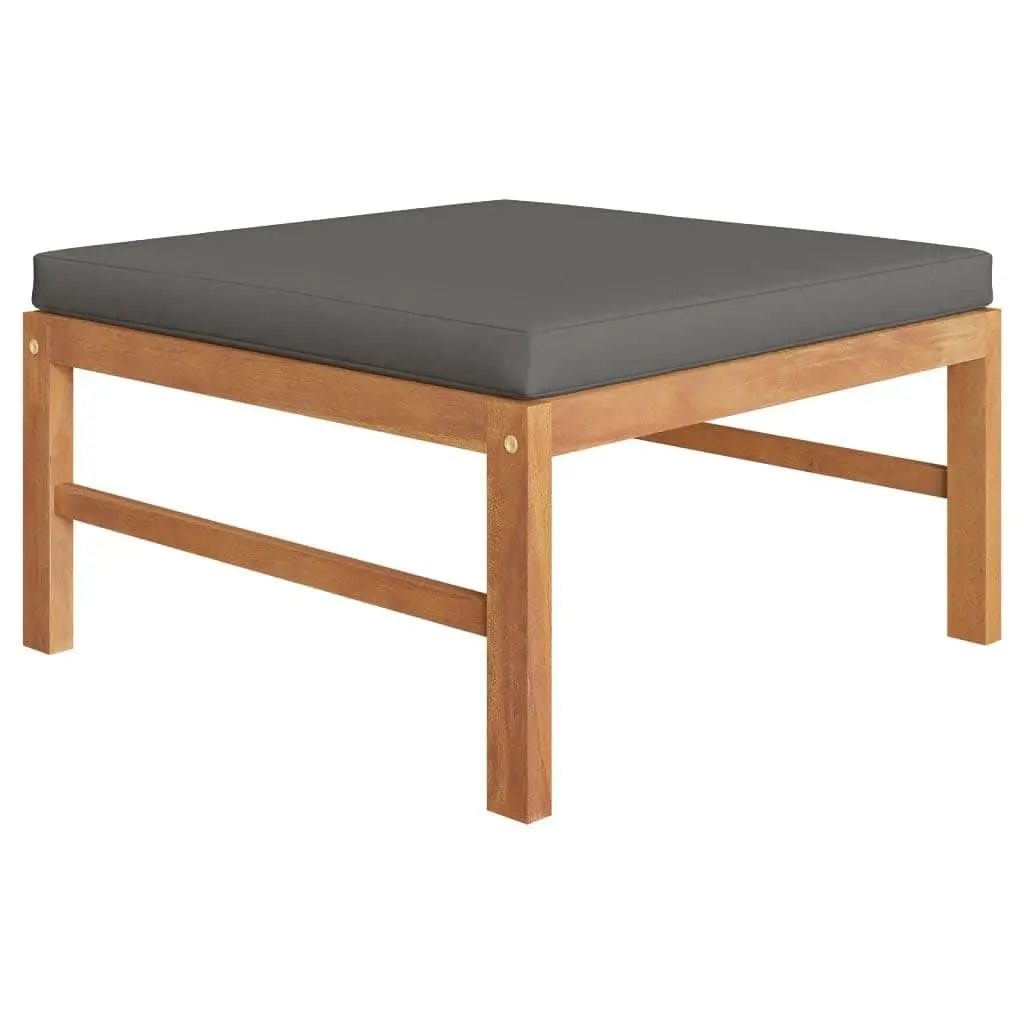 Garden Lounge Set Grey 8 Piece Teak Wood Outdoor Furniture with Cushions