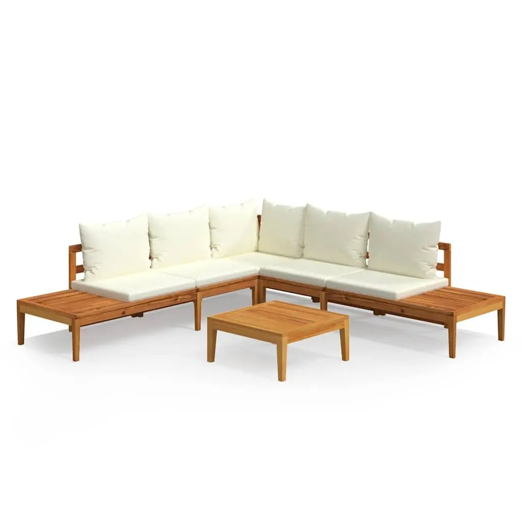 Garden Lounge Set 4 Piece Acacia Wood Patio Furniture Outdoor with Cushions