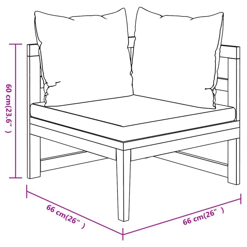 Garden Lounge Set 4 Piece Acacia Wood Patio Furniture Outdoor with Cushions
