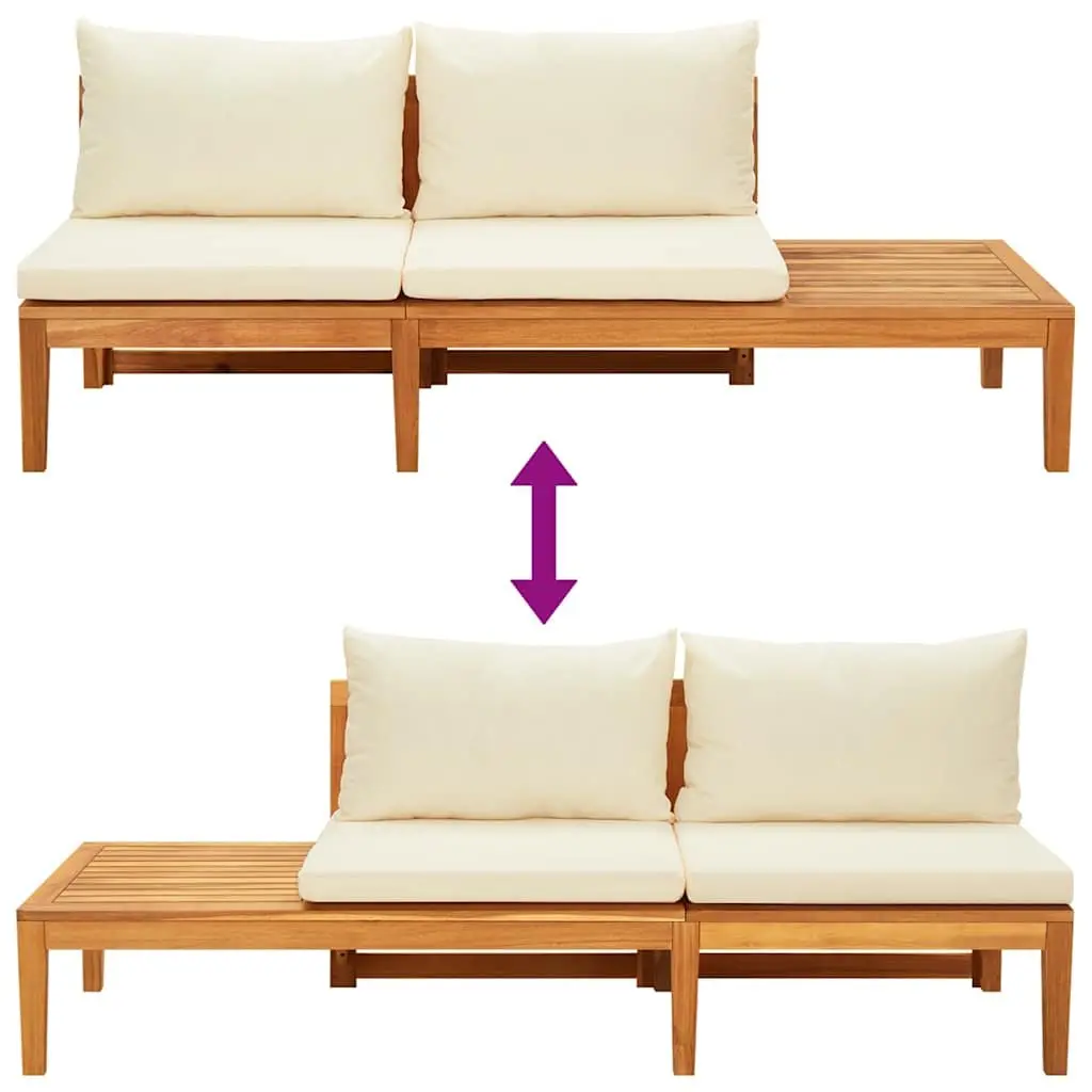 Garden Lounge Set 4 Piece Acacia Wood Patio Furniture Outdoor with Cushions