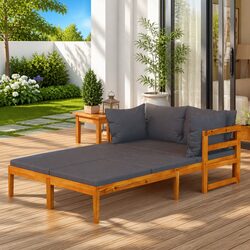 Sun Loungers Pair with Cushions for Outdoor Relaxation