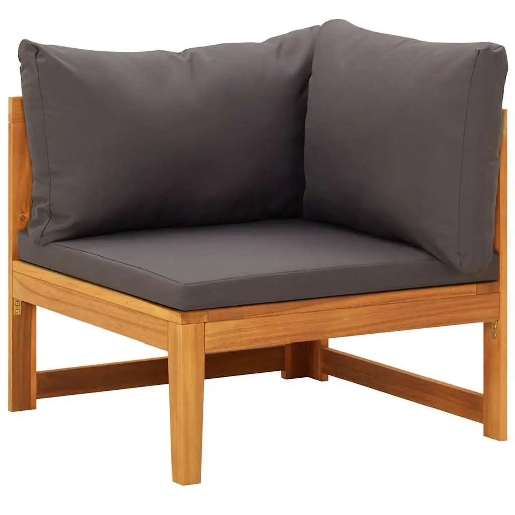 Garden Lounge Set Grey 3 Piece Outdoor Furniture Patio Sofa with Padded Cushions