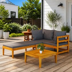 Concise and Stylish 3 Piece Garden Lounge Set