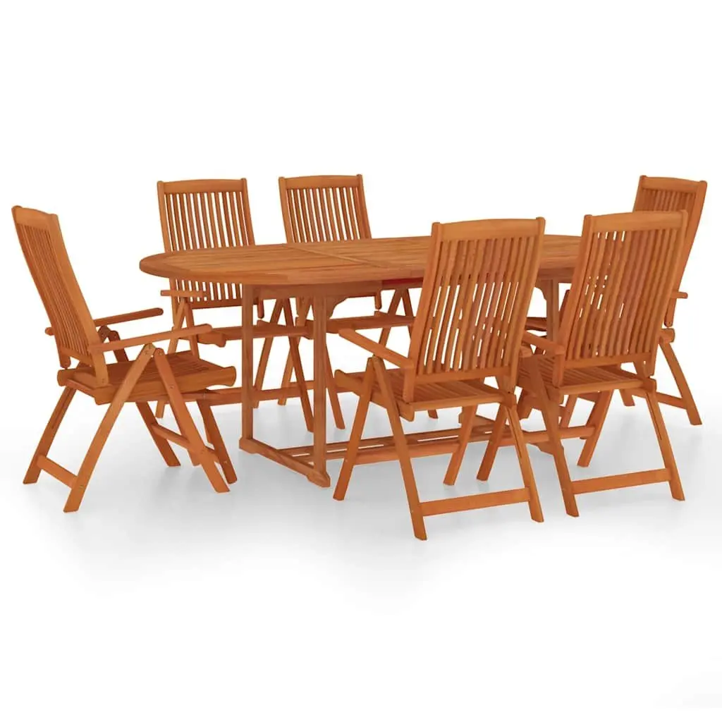 Garden Dining Set 7 Piece Outdoor Furniture Extendable Table Reclining Chairs