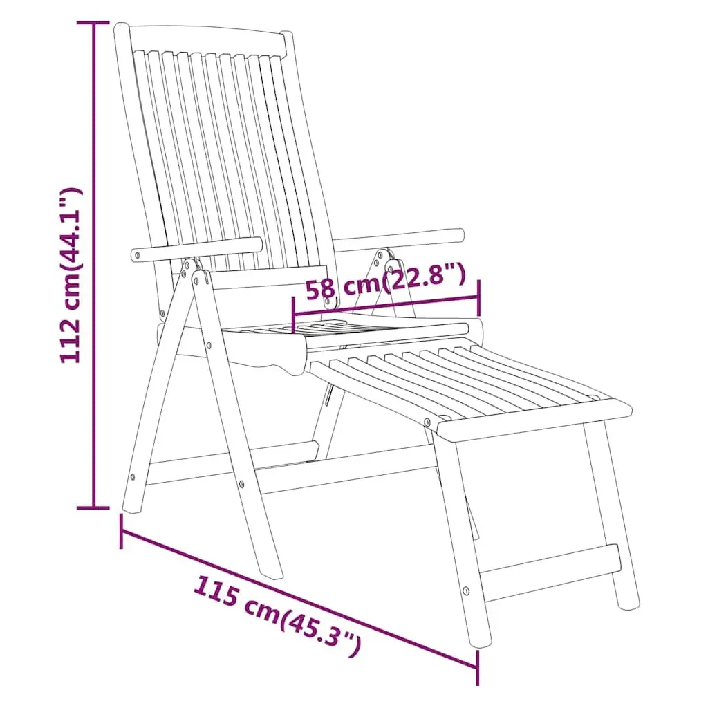 Garden Dining Set 7 Piece Outdoor Furniture Extendable Table Reclining Chairs