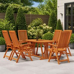 Compact 7-Piece Outdoor Dining Set for Small Spaces
