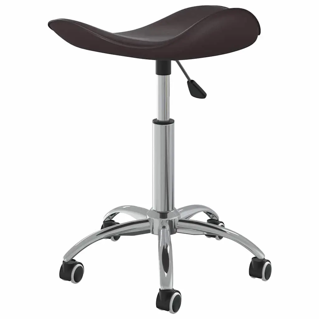 Office Chair Brown Faux Leather Height Adjustable Swivel