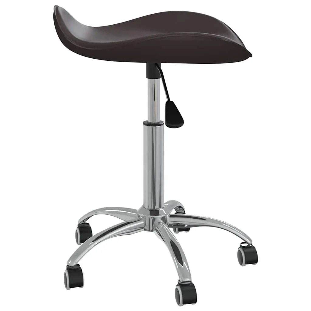 Office Chair Brown Faux Leather Height Adjustable Swivel