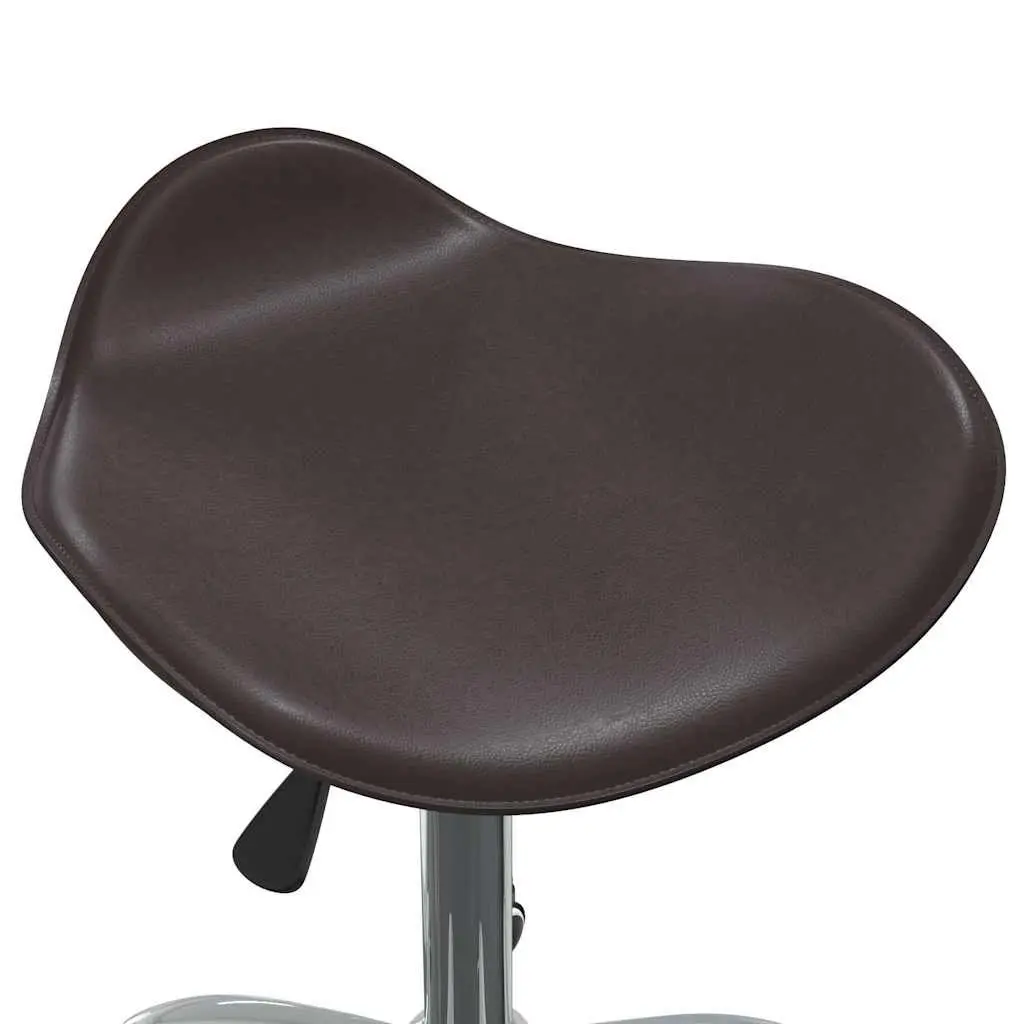 Office Chair Brown Faux Leather Height Adjustable Swivel