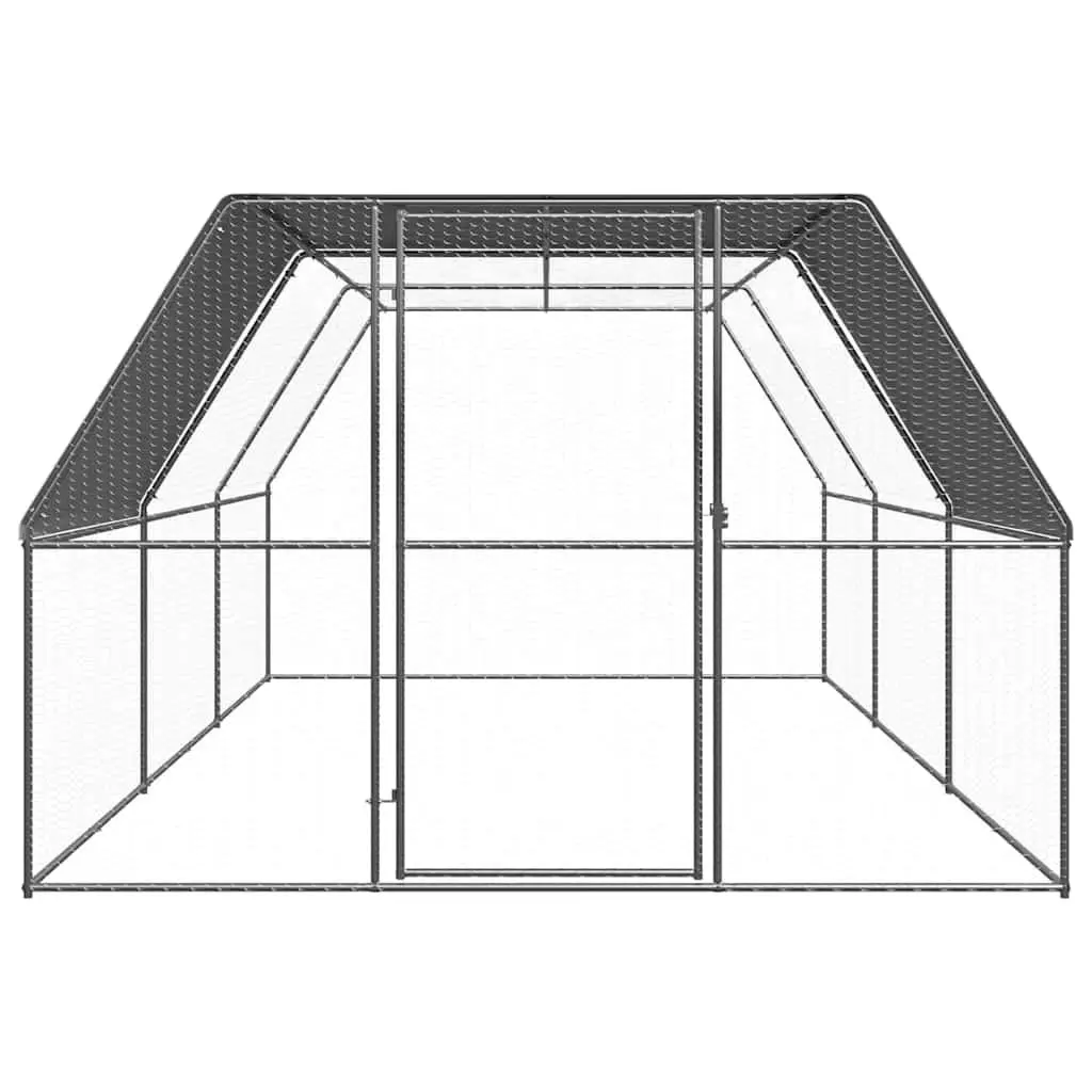 Outdoor Chicken Cage Silver 3x6x2 m Galvanised Steel Run Coop Aviary Enclosure