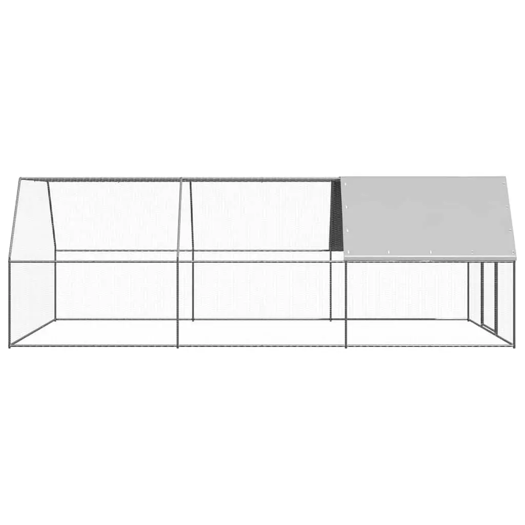 Outdoor Chicken Cage Silver 3x6x2 m Galvanised Steel Run Coop Aviary Enclosure