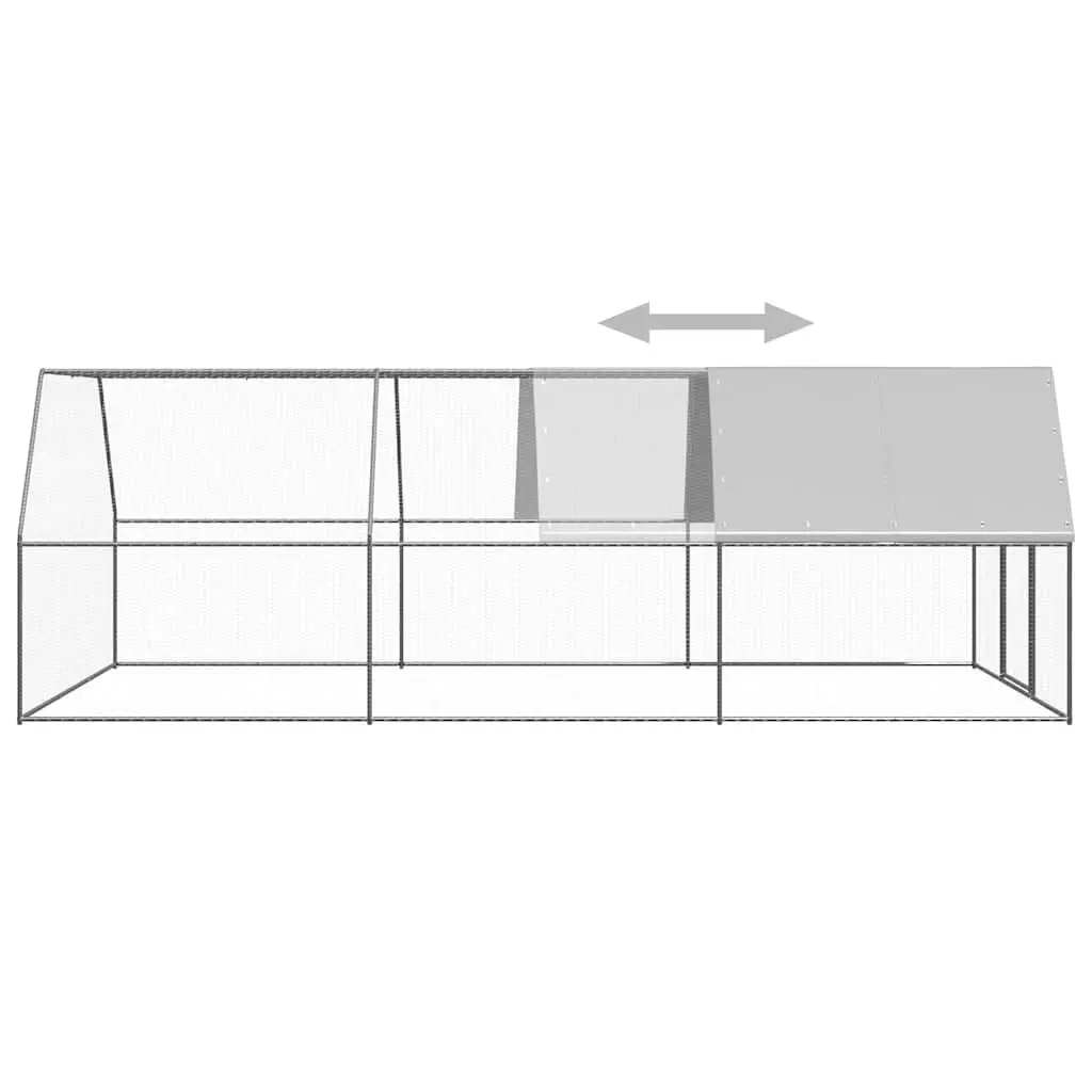 Outdoor Chicken Cage Silver 3x6x2 m Galvanised Steel Run Coop Aviary Enclosure
