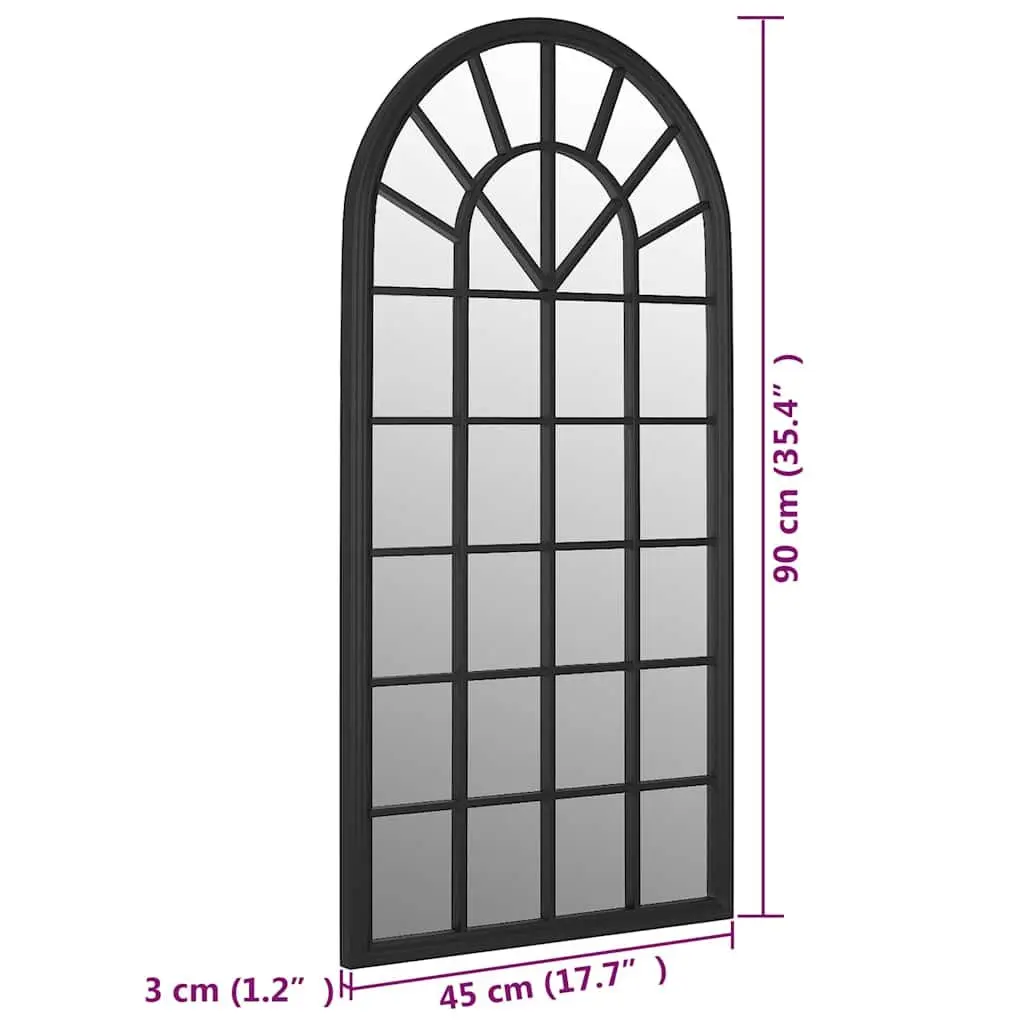Iron Mirror Black 90x45 cm Wall Mounted Decorative Accent Home Decor